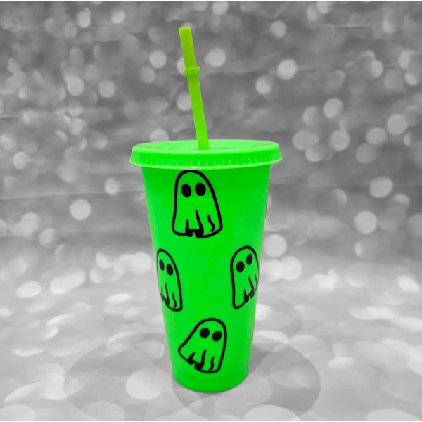 Halloween Tumbler with Lid, Trick or Treat Cup, Spooky Tumbler, Beverage Holder, Fall Drinkware